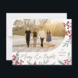 Cartes Pour Fêtes Annuelles Arch Winter Botaniques Photo Noël<br><div class="desc">Avec nos baies d'hiver peintes à la main et nos oeuvres d'art de feuillage, nos salutations de scripts de brosse modifiables et une forme de photo en arc. Le dos de la carte est livré avec un motif correspondant, et un spot pour une photo et un texte personnalisé supplémentaires. Vous...</div>