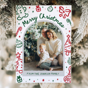 Cartes Pour Fêtes Annuelles Arche à main fantaisie photo Joyeux Noël