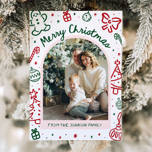 Cartes Pour Fêtes Annuelles Arche à main fantaisie photo Joyeux Noël