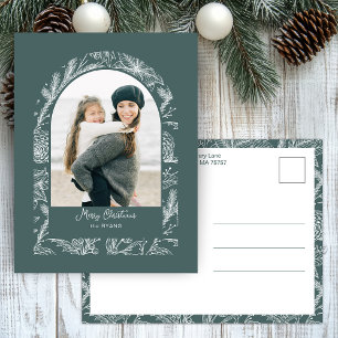 Cartes Pour Fêtes Annuelles Arche Botanique de Noël Dessiné à la Main de Style