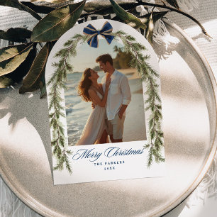 Cartes Pour Fêtes Annuelles Arche de feuillage côtier mariage joyeux Photo