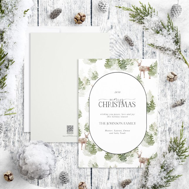 Cartes Pour Fêtes Annuelles Arche de forêt d'hiver moderne rustique Joyeux Noë (Créateur téléchargé)