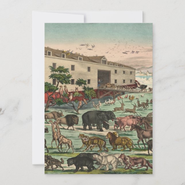 Cartes Pour Fêtes Annuelles Arche de Noé vintage (Devant)