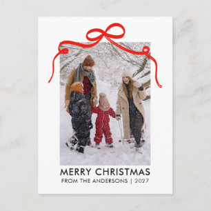 Cartes Pour Fêtes Annuelles Arche de ruban rouge fantaisiste pour une seule ph