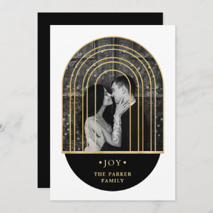 Cartes Pour Fêtes Annuelles Arche d'or   Photo de Noël noir et blanc