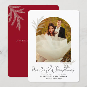 Cartes Pour Fêtes Annuelles Arche élégante   NOTRE PREMIÈRE Épinette moderne N