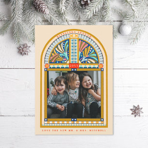 Cartes Pour Fêtes Annuelles Arche en verre tendu Élégante photo de Noël