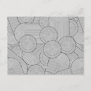 Cartes Pour Fêtes Annuelles Arche géométrique moderne du milieu du siècle Noir