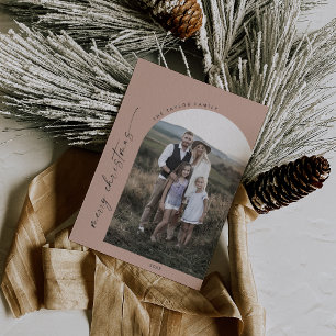 Cartes Pour Fêtes Annuelles Arche moderne Boho   Saumon Joyeux Noël photo