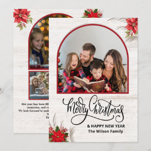 Cartes Pour Fêtes Annuelles Arche multi Photos Joyeux Noël Floral Botanique