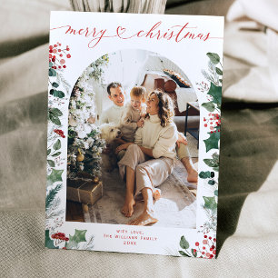 Cartes Pour Fêtes Annuelles Arche photo unique du feuillage de Noël