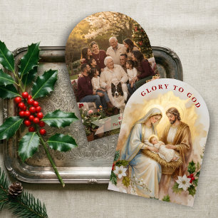 Cartes Pour Fêtes Annuelles Arche Religieuse de la Sainte Nativité Or Photo TM