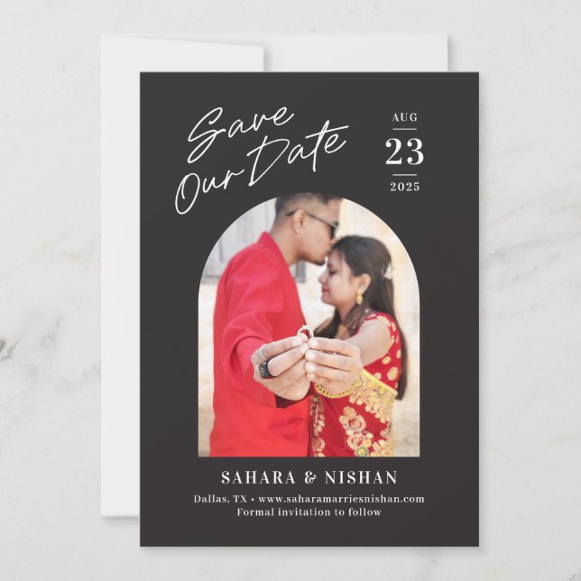 Cartes Pour Fêtes Annuelles Arche tendance Couleur modifiable Enregistrer la c (Devant)