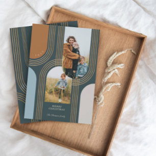 Cartes Pour Fêtes Annuelles Arches d'or concentré géométrique moderne 2 Photo