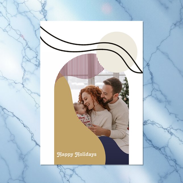 Cartes Pour Fêtes Annuelles Arches géométriques modernes bohèmes de vacances p (Boho Modern Arches Geometric Holiday Photo)