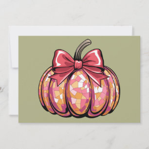 Cartes Pour Fêtes Annuelles Archet de Coquette Rétro Citrouille Saison Vibrati