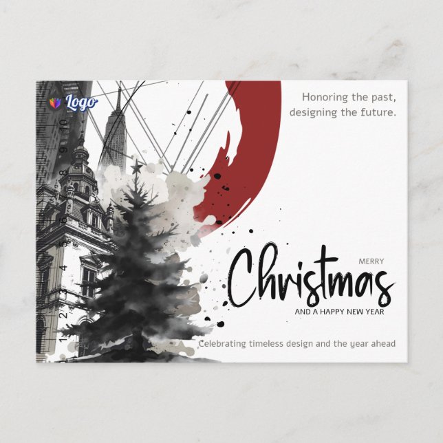Cartes Pour Fêtes Annuelles Architect Construction Builder Modern Christmas (Devant)