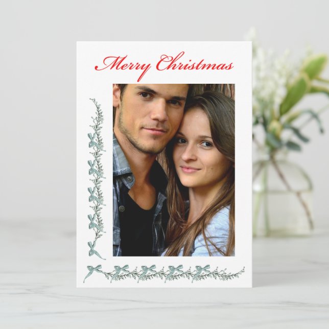 Cartes Pour Fêtes Annuelles Arcs et Brins - Photo et message de Noël (Debout devant)