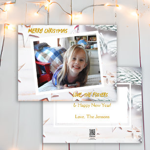 Cartes Pour Fêtes Annuelles Argent et Or Étoiles de Noël Vacances photo