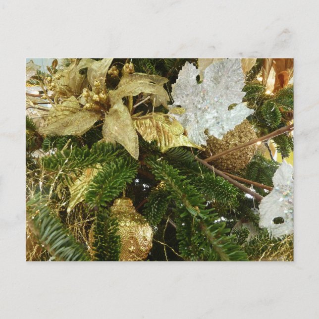 Cartes Pour Fêtes Annuelles Argent et or Noël Arbre II (Devant)