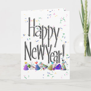 Cartes Pour Fêtes Annuelles Argent HEUREUX NOUVEL AN !
