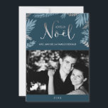 Cartes Pour Fêtes Annuelles Argenté et bleu laisse la photo de Joyeux Noël<br><div class="desc">Personnalisez ce beau et moderne carte de fin de année de Noël ou d'hiver avec vos photos de famille et message personnel.</div>