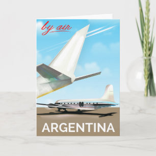 Cartes Pour Fêtes Annuelles Argentine affiche de vol vintage "By Air"