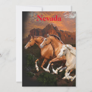 Cartes Pour Fêtes Annuelles Arizona Chevaux sauvages