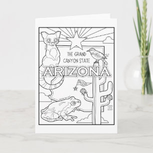 Cartes Pour Fêtes Annuelles arizona colorier moi collage