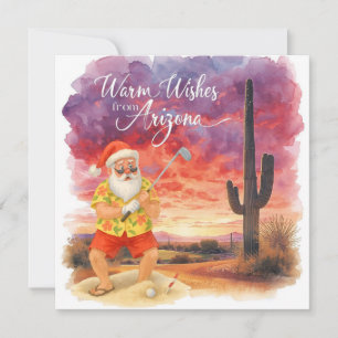 Cartes Pour Fêtes Annuelles Arizona Golf Noël Santa Golfeur Golfant 