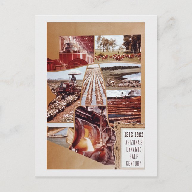 Cartes Pour Fêtes Annuelles Arizona Paysage du désert agricole du milieu du si (Devant)