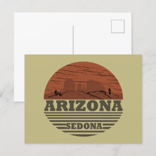 Cartes Pour Fêtes Annuelles Arizona sedona paysage vintage az retro