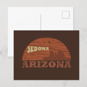 Cartes Pour Fêtes Annuelles Arizona Sedona paysage vintage az retro