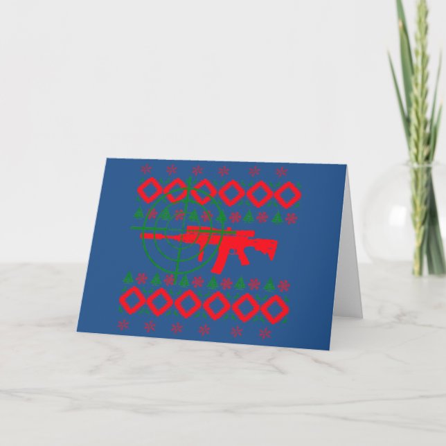 Cartes Pour Fêtes Annuelles Arme à feu laide de Noël (Devant)