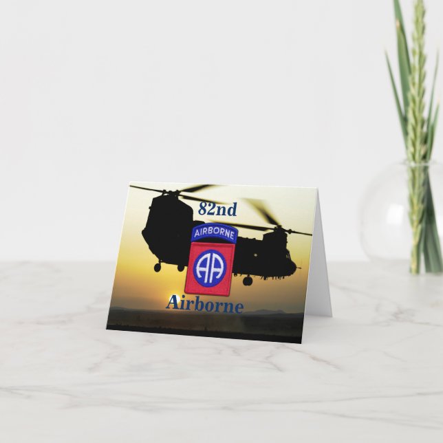 Cartes Pour Fêtes Annuelles Armée 82e division aéroportée vétérans de la LRRP (Devant)