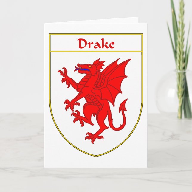 Cartes Pour Fêtes Annuelles Armoiries de Drake/crête de famille (Devant)