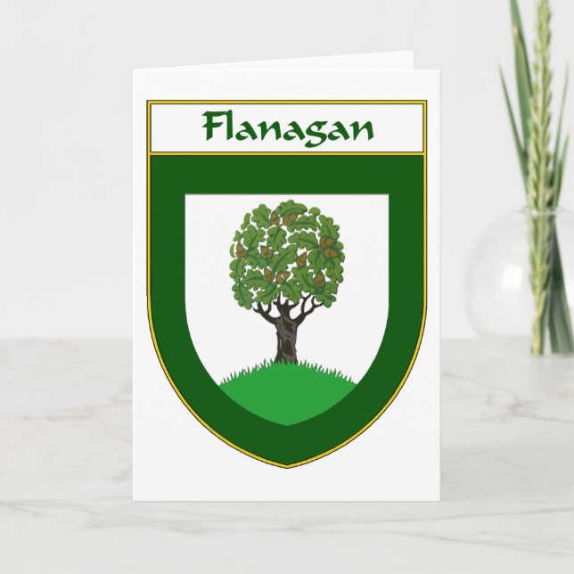 Cartes Pour Fêtes Annuelles Armoiries de Flanagan/crête de famille (Devant)