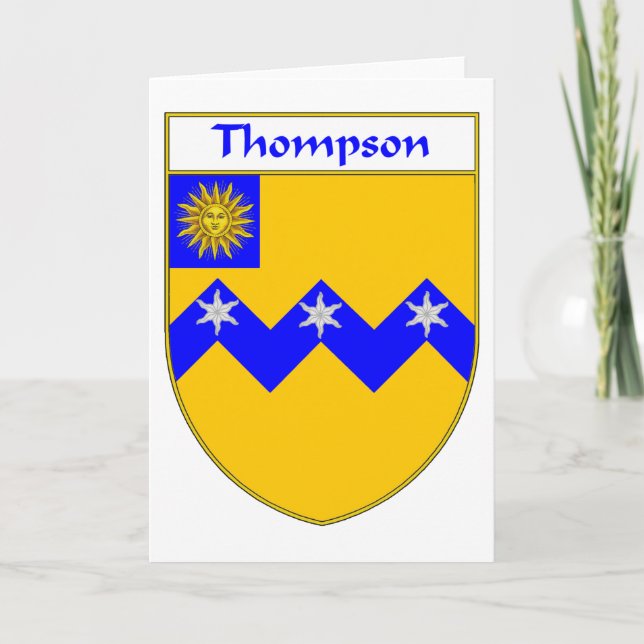 Cartes Pour Fêtes Annuelles Armoiries de Thompson/crête de famille (Devant)