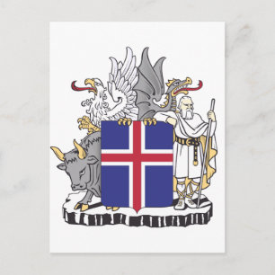 Cartes Pour Fêtes Annuelles Armoiries d'Islande Art des Gardiens Mythiques
