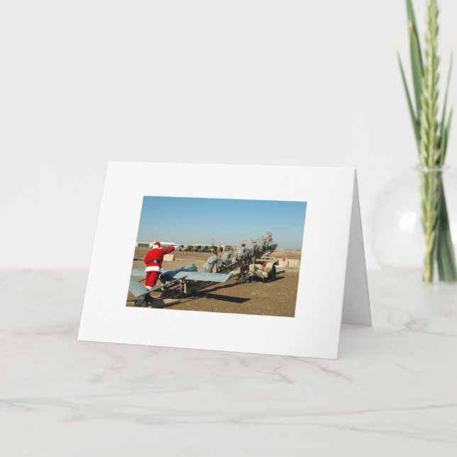 Cartes Pour Fêtes Annuelles Army Santa (Devant)