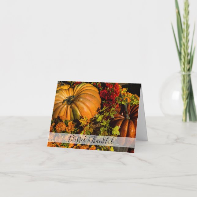 Cartes Pour Fêtes Annuelles Arrangement citrouille et maman Thanksgiving (Devant)