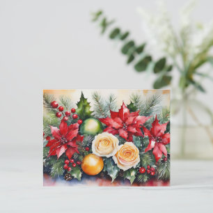 Cartes Pour Fêtes Annuelles Arrangement floral de Noël