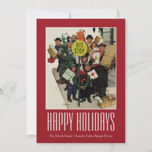 Cartes Pour Fêtes Annuelles Arrêt d'autobus à Noël