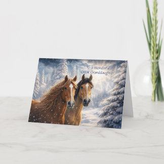 Cartes Pour Fêtes Annuelles Arrière-petite-fille Noël avec Chevaux 