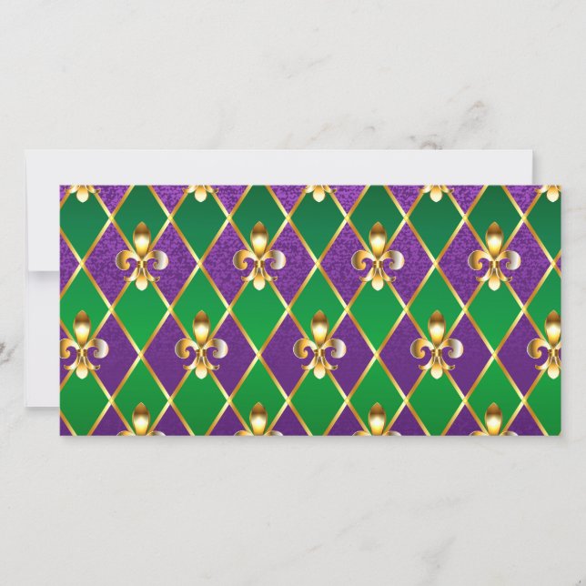 Cartes Pour Fêtes Annuelles Arrière - plan de bijoux Mardi Gras (Devant)