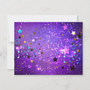 Cartes Pour Fêtes Annuelles Arrière - plan de feuille violet avec étoiles