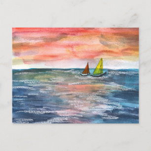 Cartes Pour Fêtes Annuelles Arrière-plan de voile Sunset Vibrant