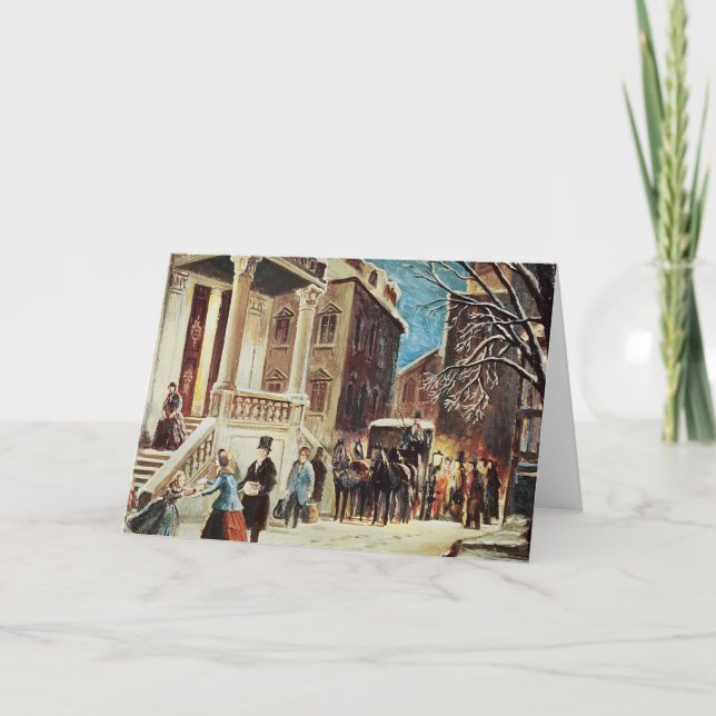 Cartes Pour Fêtes Annuelles Arrivée à la soirée de Noël (Devant)