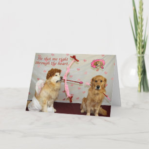 Cartes Pour Fêtes Annuelles Arrow de Golden Cupid pour la Saint-Valentin