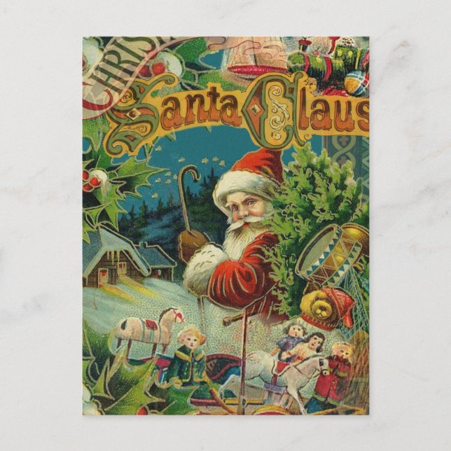 Cartes Pour Fêtes Annuelles Art antique du Père Noël (Devant)